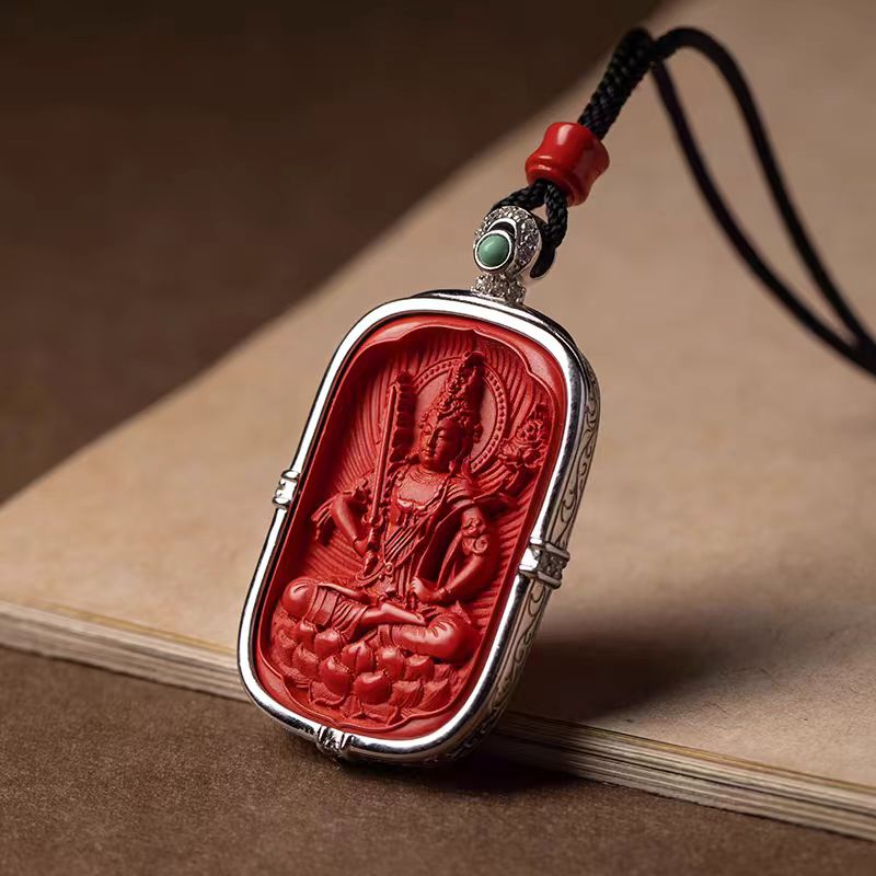 Red Buddha Pendant: A Handcrafted Cinnabar Masterpiece Mantrapiece