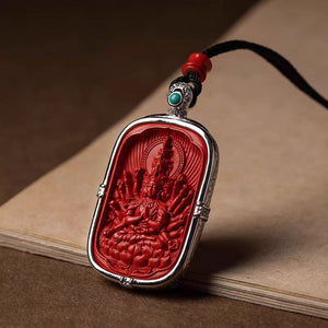 Cinnabar Red Buddha Pendant