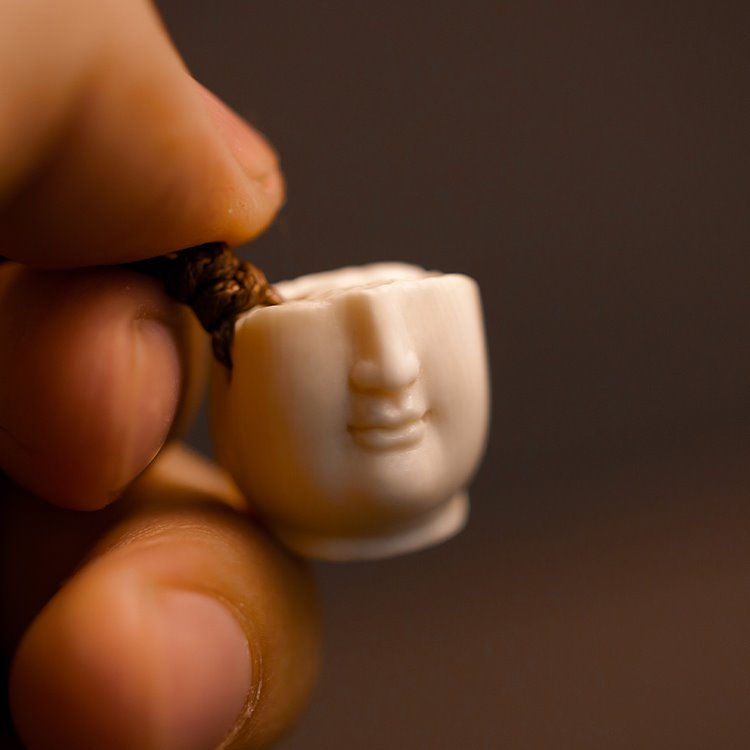 Contemporary Half-Buddha Face Mammoth Tusk Ivory Pendant