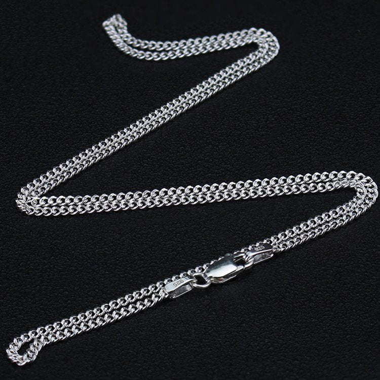 Curb Chain Necklace Lobster Clasp 2mm