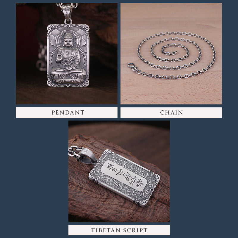 Framed Silver Buddha Pendant