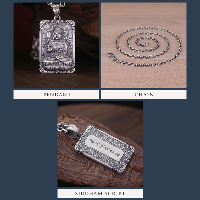 Framed Silver Buddha Pendant