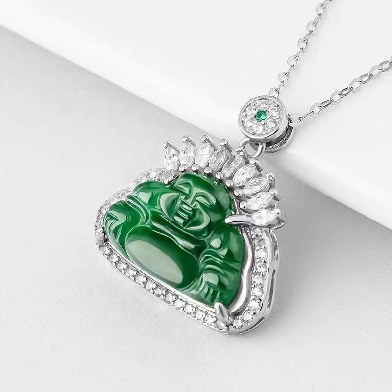 Diamond Jade Buddha Pendant