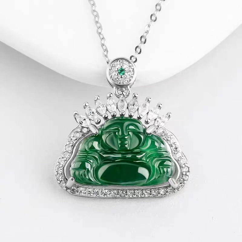 Diamond Jade Buddha Pendant