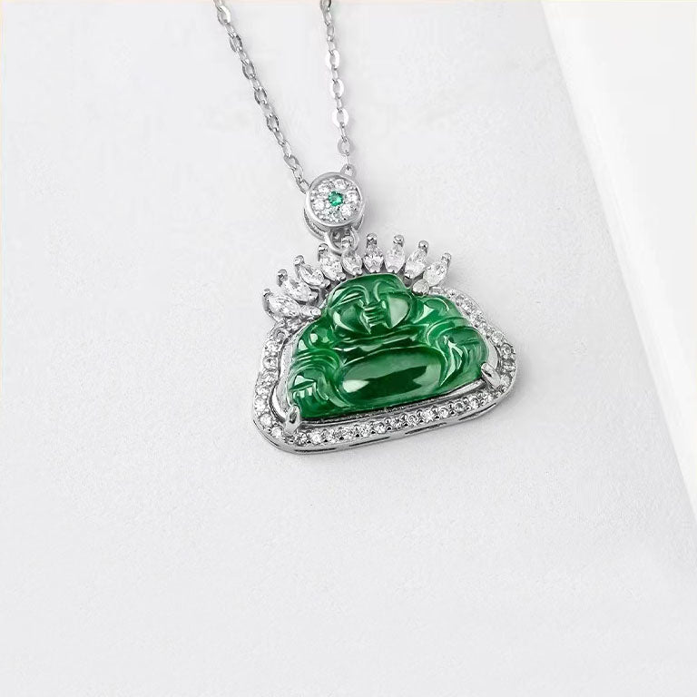 Diamond Jade Buddha Pendant