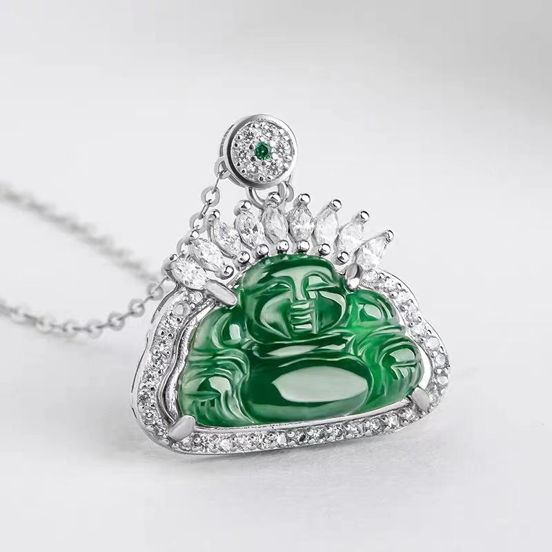 Diamond Jade Buddha Pendant