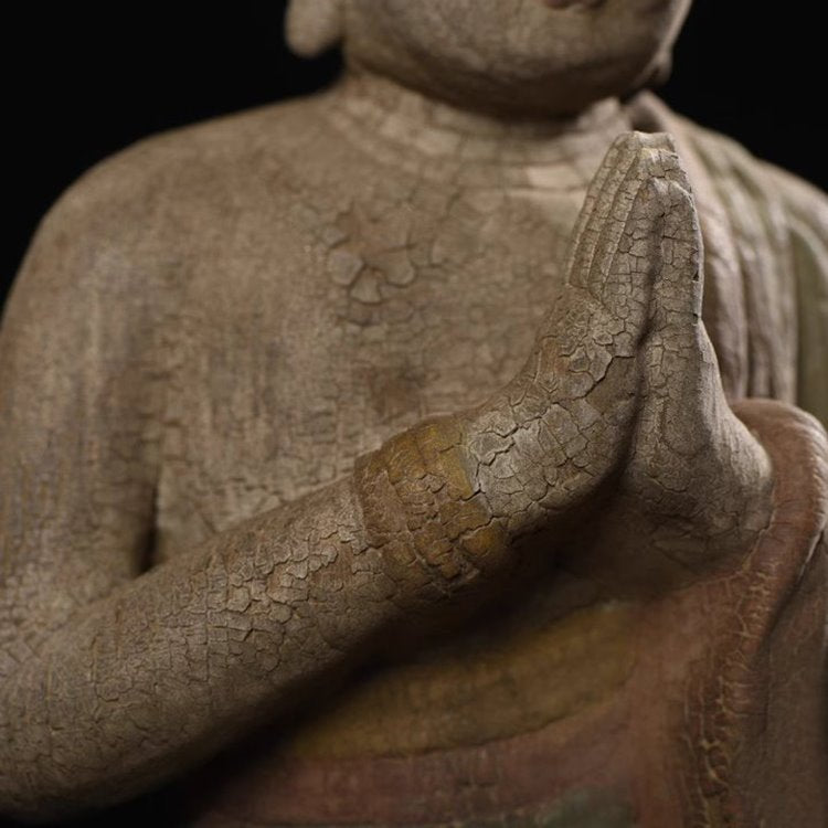 Distressed Meditating Buddha Statue