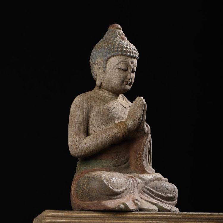 Distressed Meditating Buddha Statue