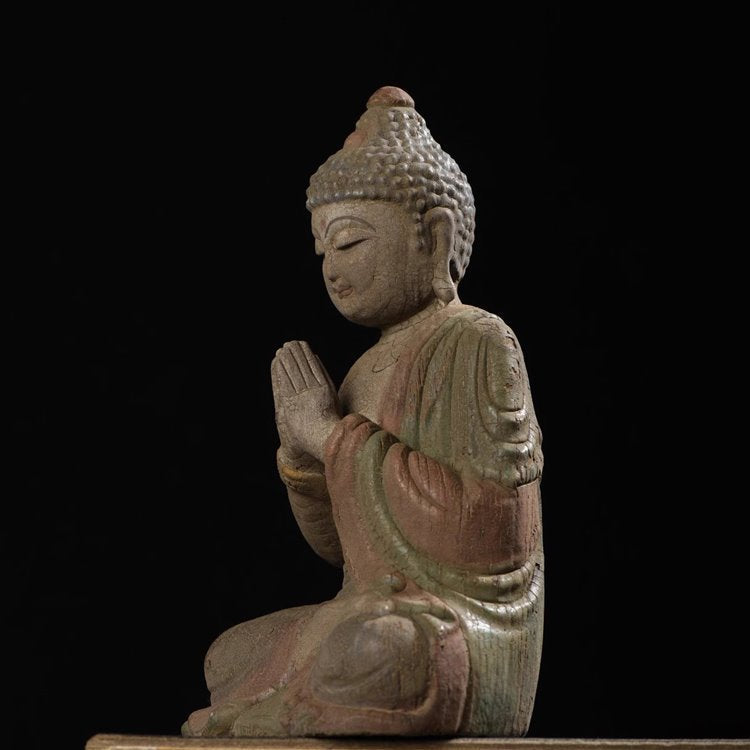 Distressed Meditating Buddha Statue