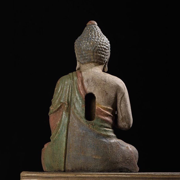 Distressed Meditating Buddha Statue