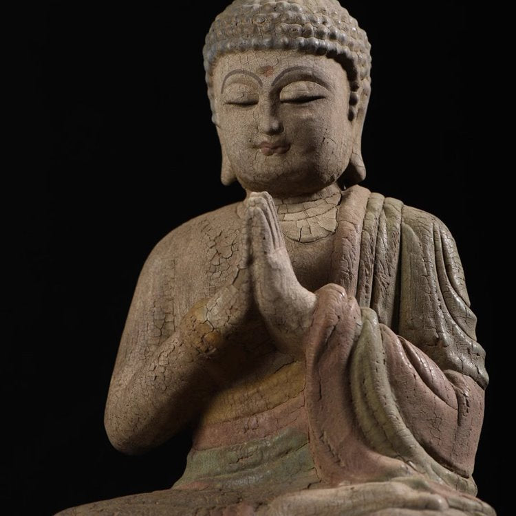 Distressed Meditating Buddha Statue