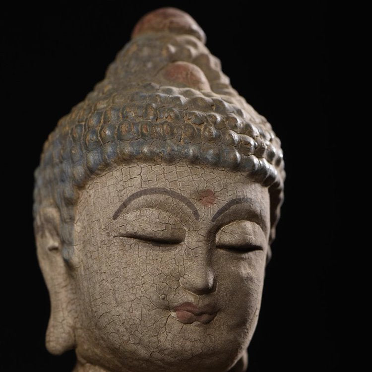 Distressed Meditating Buddha Statue