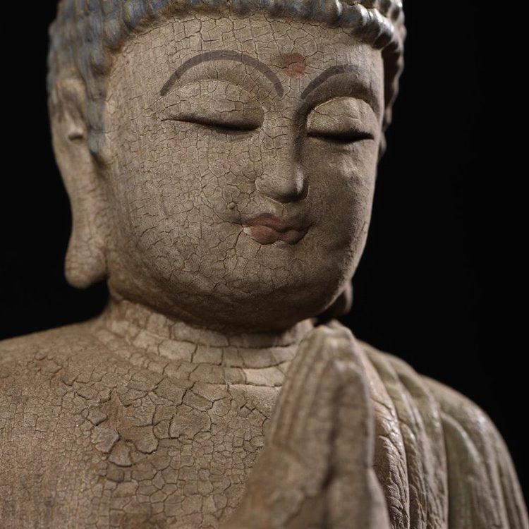 Distressed Meditating Buddha Statue