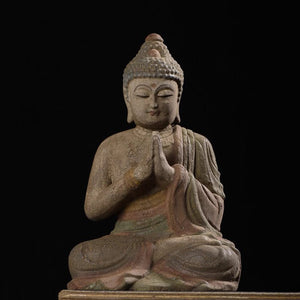 Distressed Meditating Buddha Statue