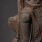 Distressed Royal Ease Quan Yin Wood Statue