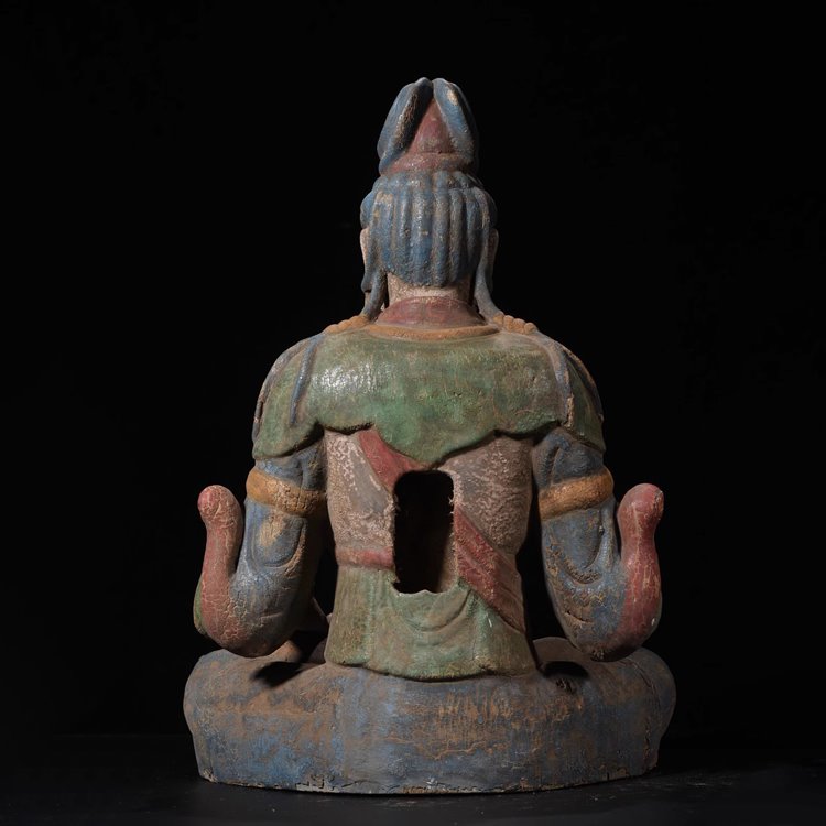 Distressed Wooden Buddha Statue