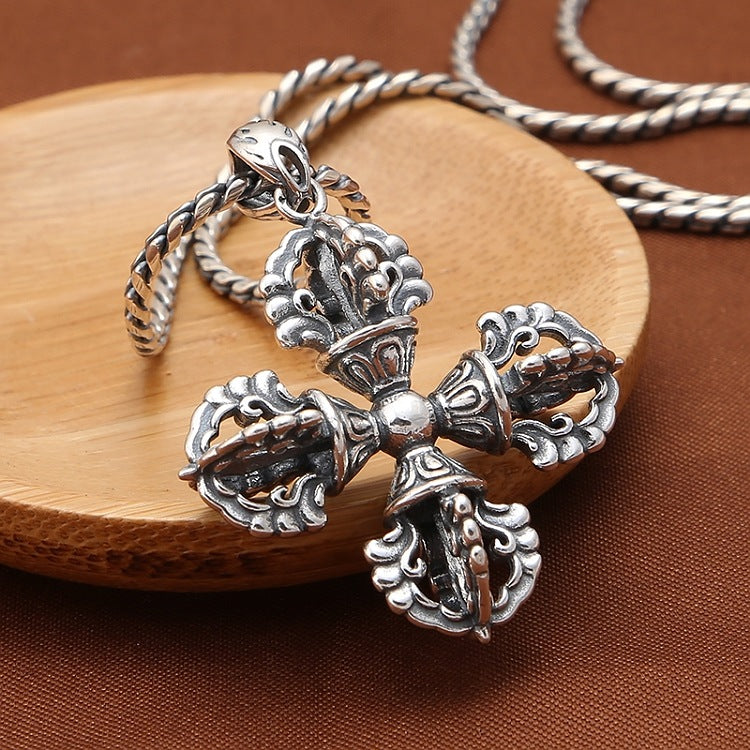 Double Dorje Vajra Pendant-Mantrapiece