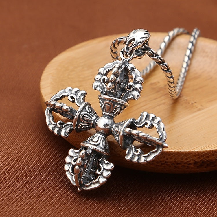 Double Dorje Vajra Pendant-Mantrapiece