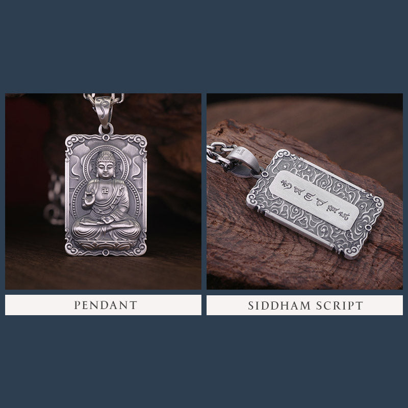 Framed Silver Buddha Pendant