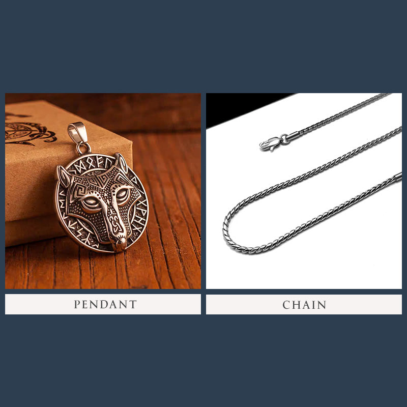Fenrir Elder Futhark Runic Pendant
