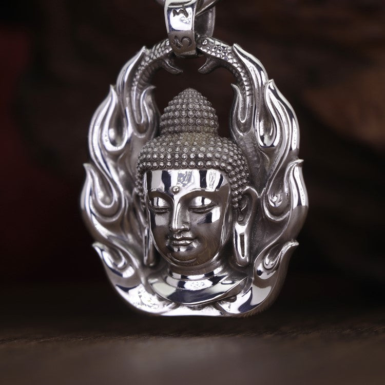 Flames of Awareness Real Buddha Pendant