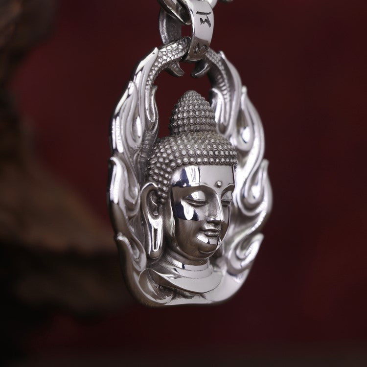 Flames of Awareness Real Buddha Pendant