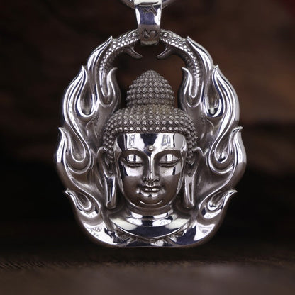 Flaming Buddha Chains Pendant