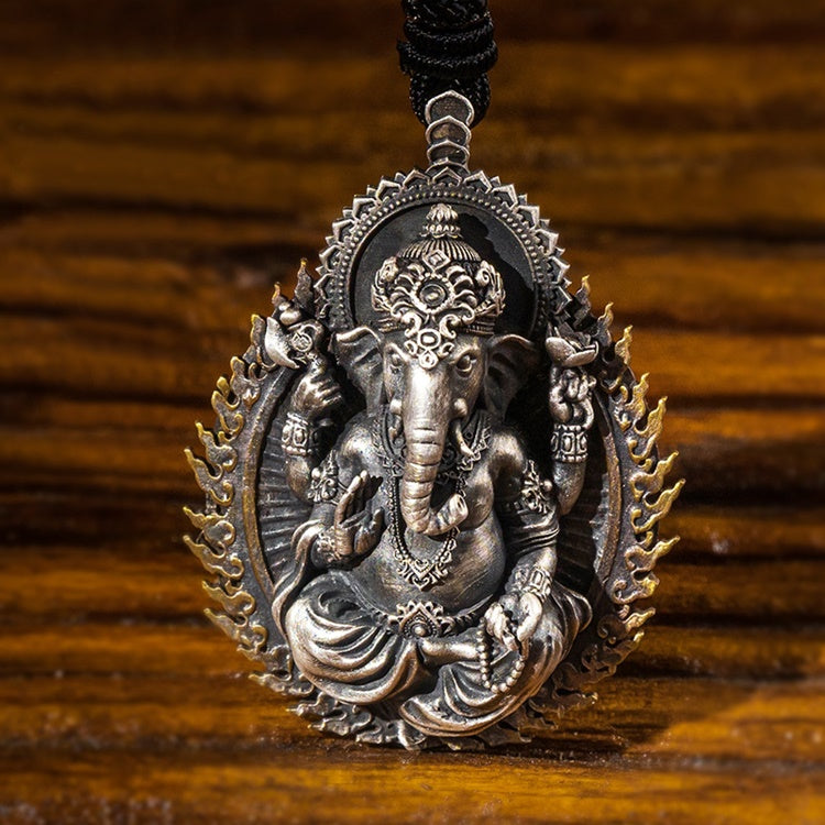 Flaming Lord Ganesha Pendant