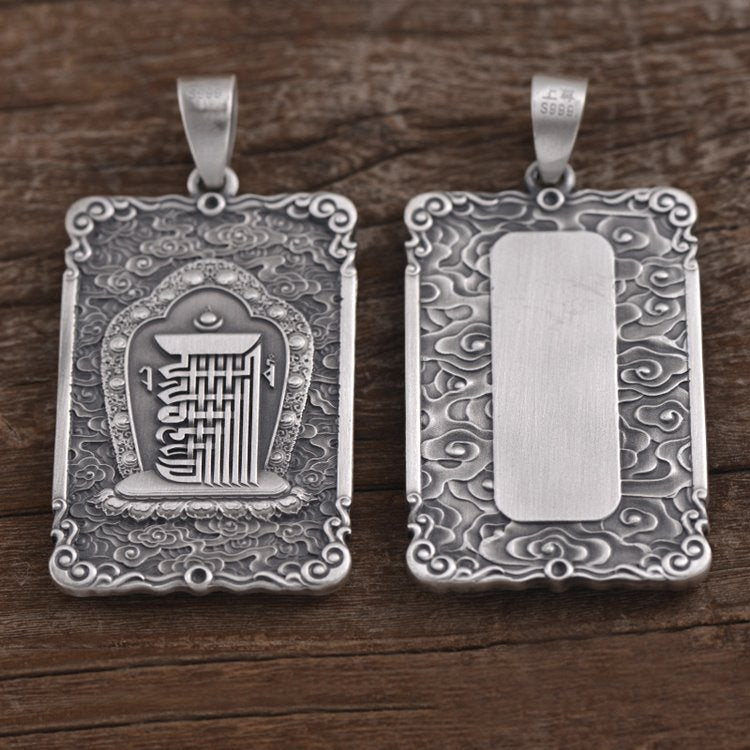 Framed Gesture of Debate Buddha Pendant Necklace