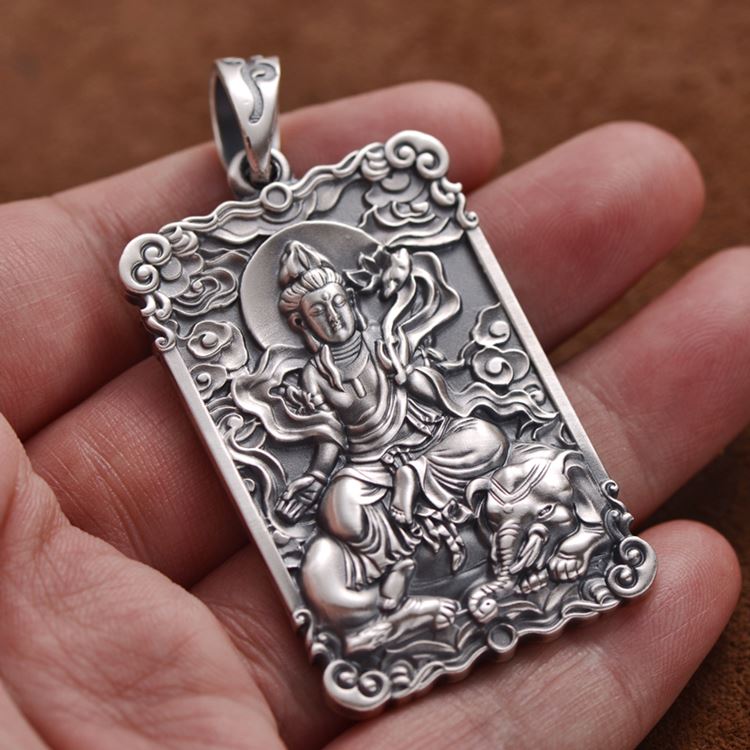 Framed Gesture of Generosity Real Buddha Pendant