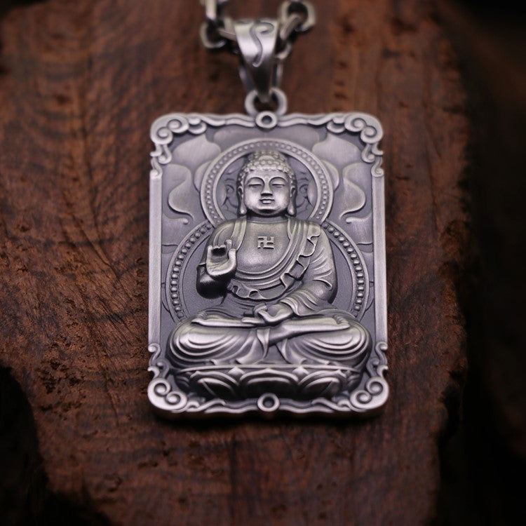 Framed Silver Buddha Pendant