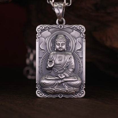 Framed Silver Buddha Pendant