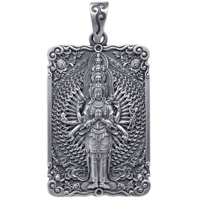 Framed Thousand Hands Guan Yin Pendant