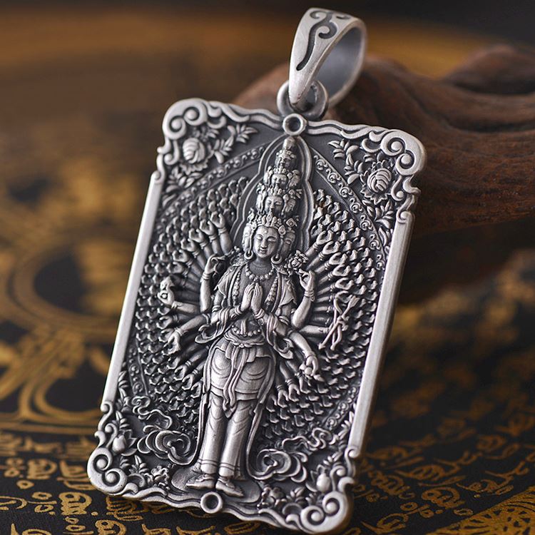 Framed Thousand Hands Guan Yin Pendant