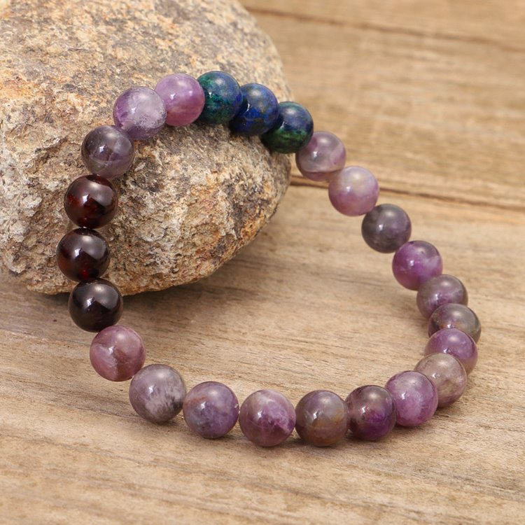 Garnet Amethyst Prayer Mala Beads