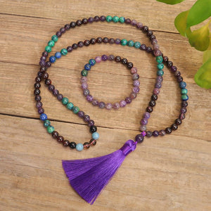 Garnet Amethyst Prayer Mala Beads