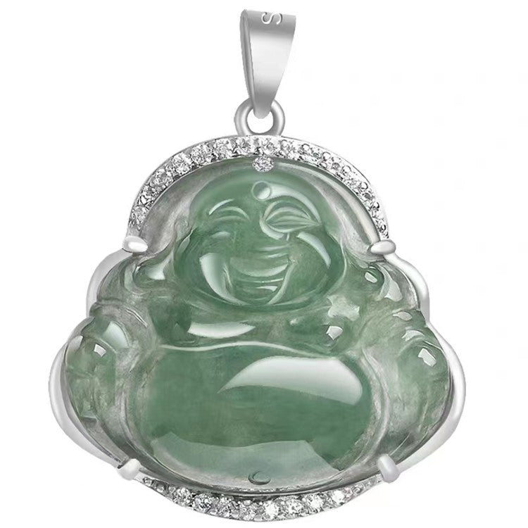 Green Jade Laughing Buddha Chain