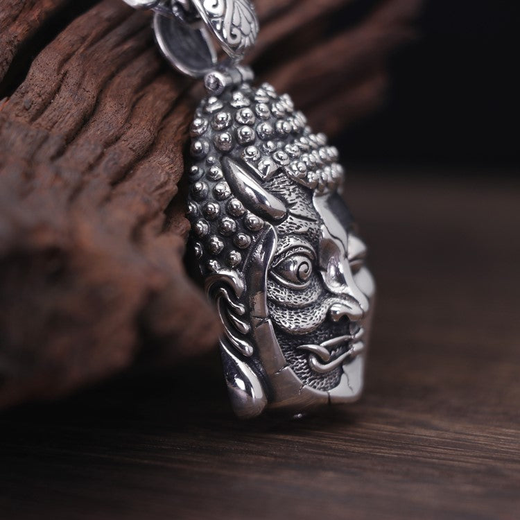 Half Buddha Half Demon Pendant