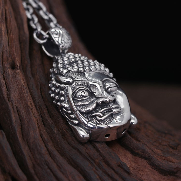 Half Buddha Half Demon Pendant