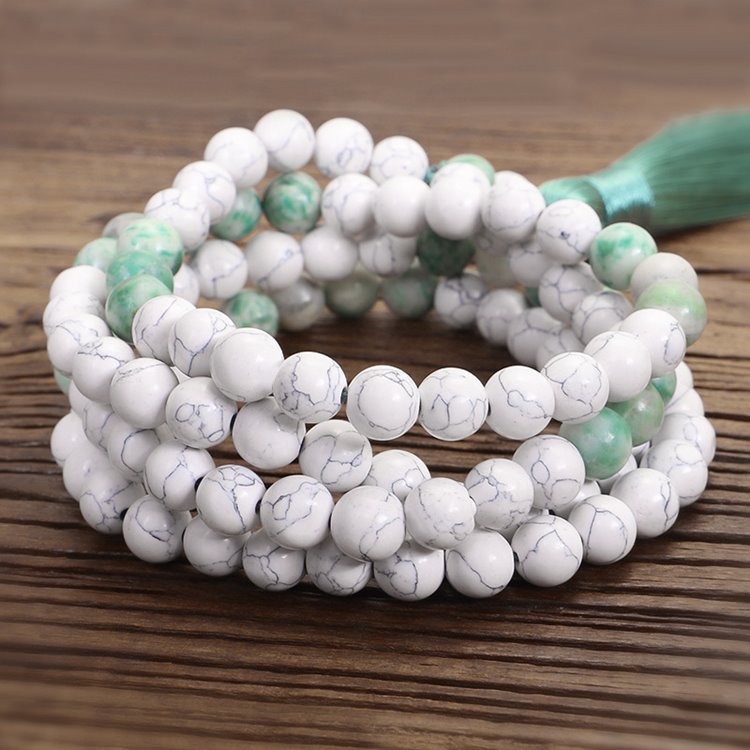 Howlite Amazonite Mala Meditation Beads