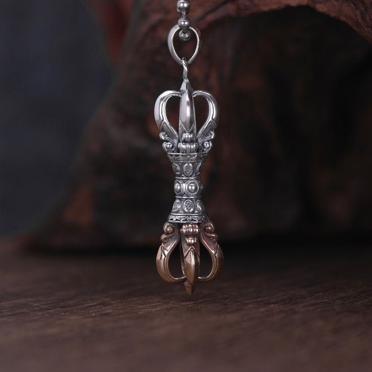 Brass Pronged Vajra Pendant