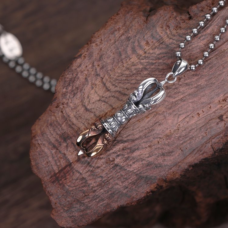 Brass Pronged Vajra Pendant