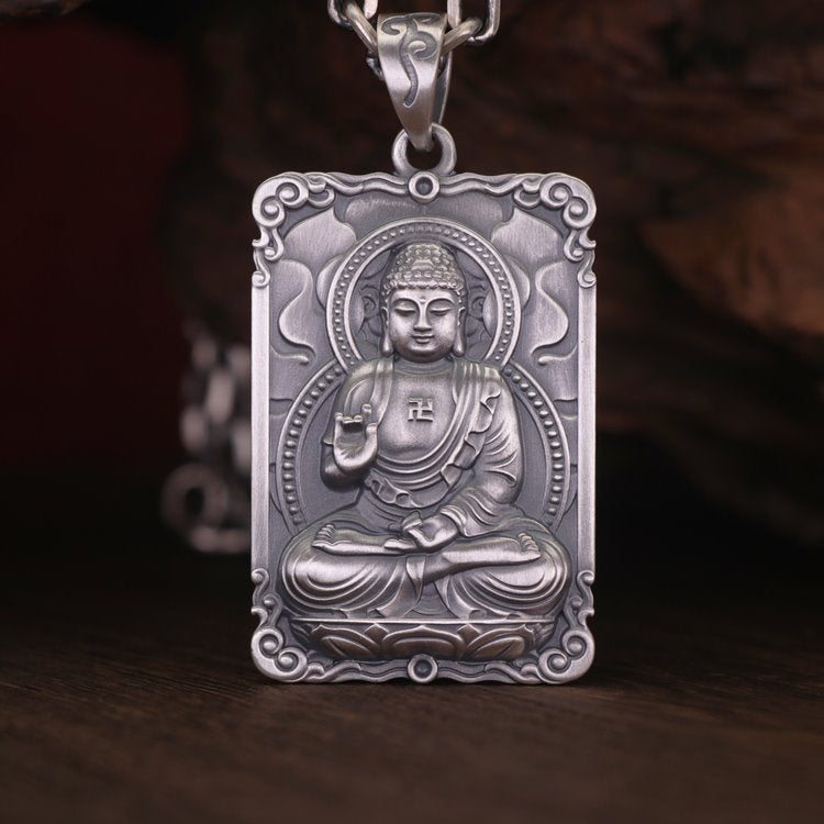 Framed Silver Buddha Pendant