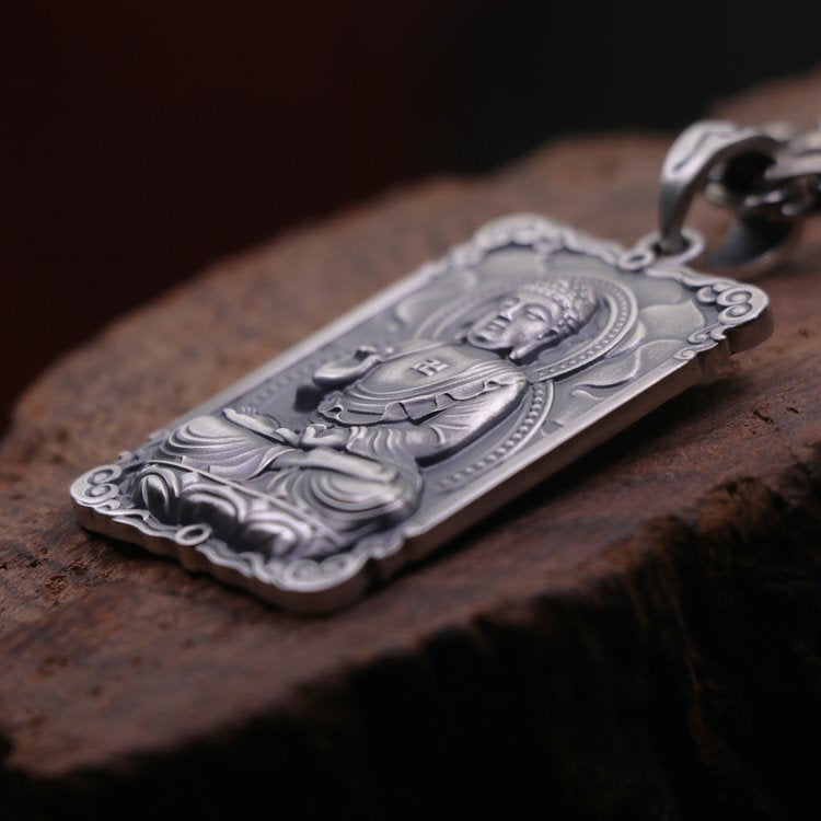 Framed Silver Buddha Pendant