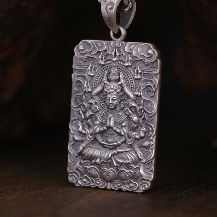 Framed Thousand Hands Guan Yin Pendant