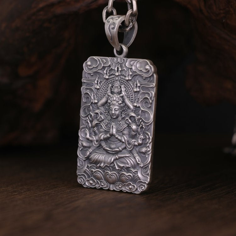 Framed Thousand Hands Guan Yin Pendant