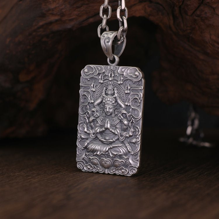 Framed Thousand Hands Guan Yin Pendant