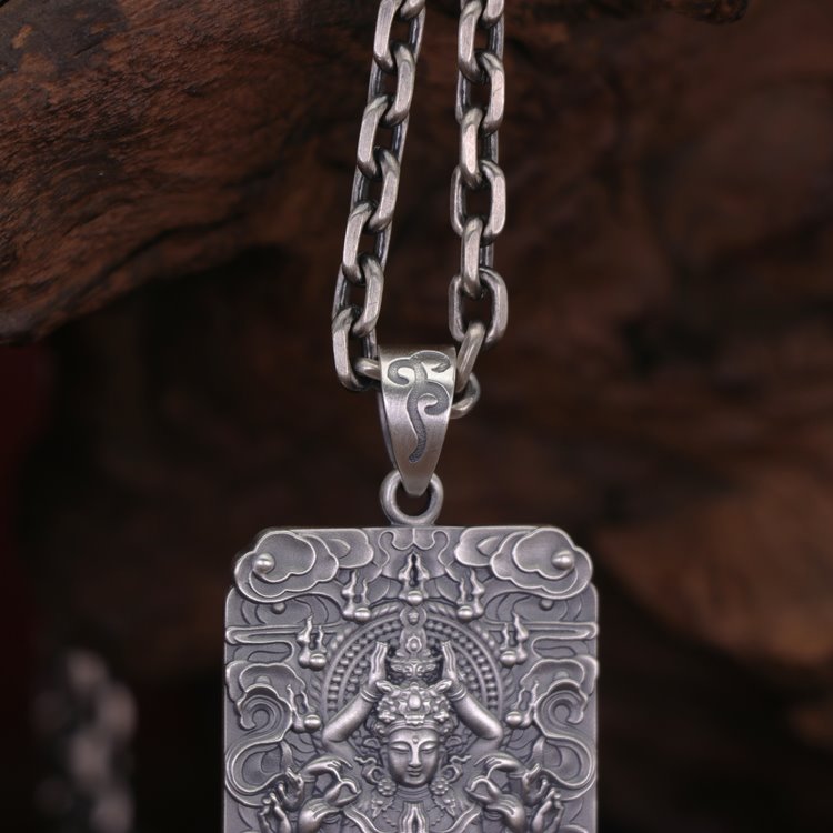 Framed Thousand Hands Guan Yin Pendant