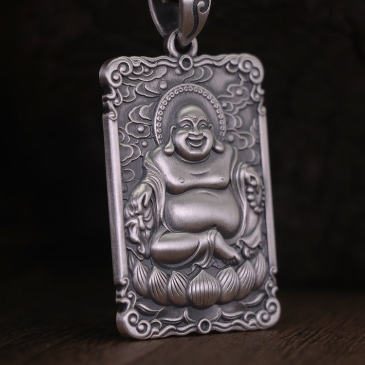 Framed Laughing Buddha Pendant