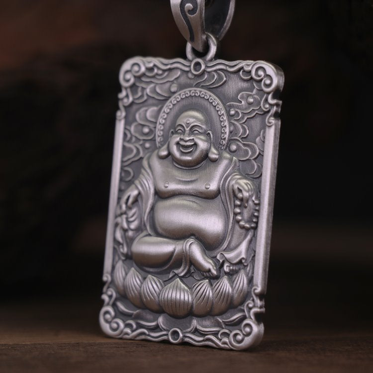 Framed Laughing Buddha Pendant